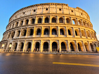 Fototapeta na wymiar Panorama of Colosseum in Rome Italy 