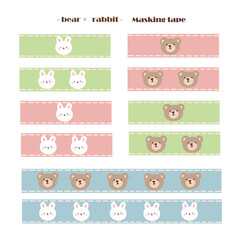 うさぎとくまのマスキングテープ