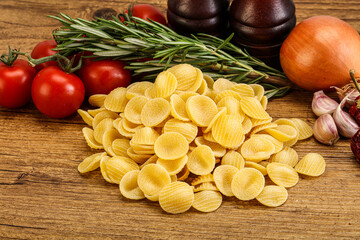 Raw Italian pasta - Orecchiette for cooking
