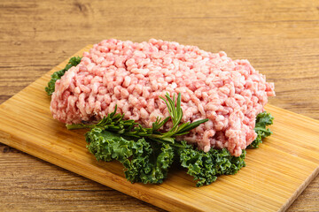 Raw pork minced meat for cooking