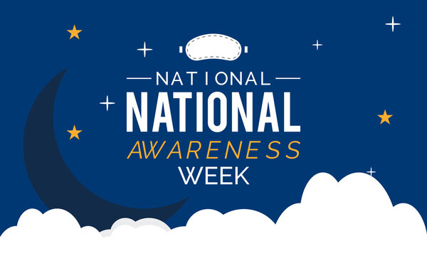 National Sleep Awareness Week. Vector Template Design For Banner, Card, Poster, Background.