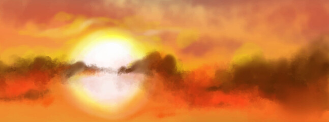Landscape background. Abstract art template. Vector illustration.