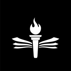 Fire Flame Torch Book icon isolated on dark background