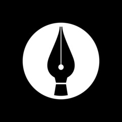 Fototapeta premium Fountain pen nib icon isolated on dark background
