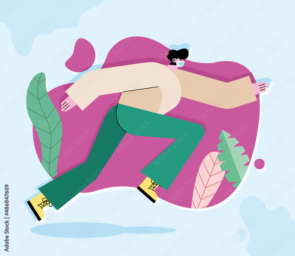 Poster man running design