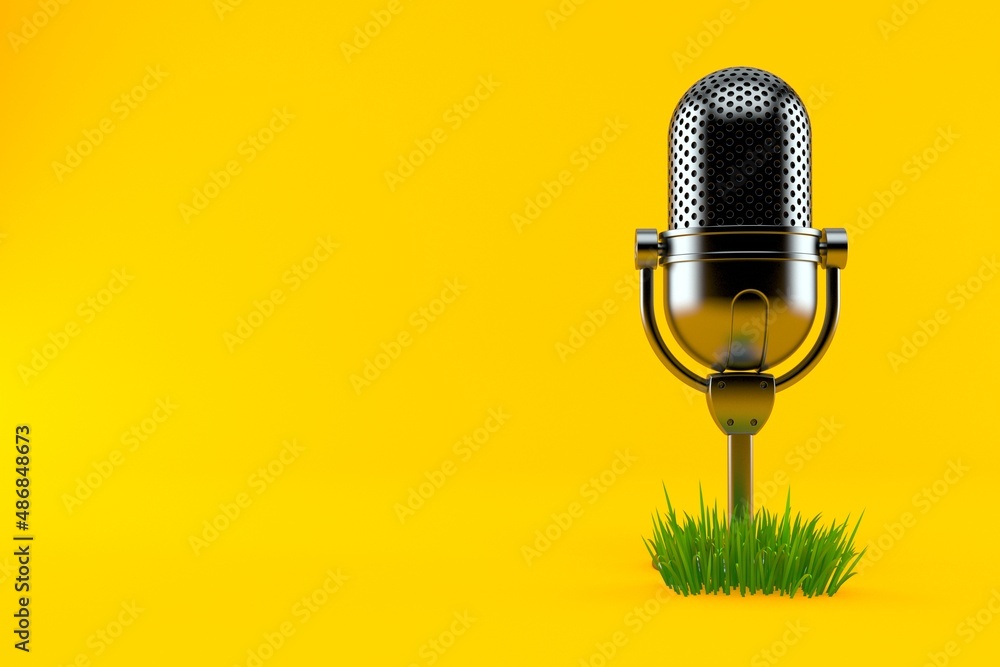 Canvas Prints Radio microphone on grass