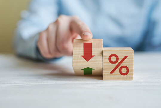Interest rate financial and mortgage rates concept.