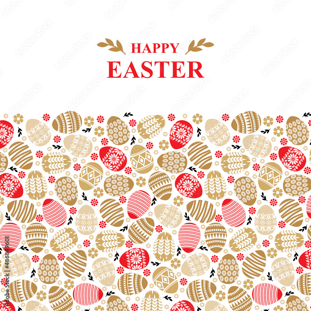 Wall mural Easter decorative greeting card with eggs