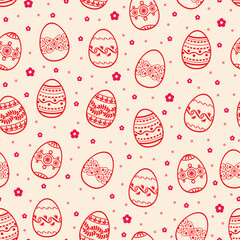 Easter decorative pattern seamless with eggs