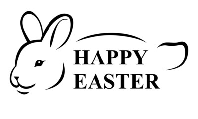 Easter greeting icon with rabbit