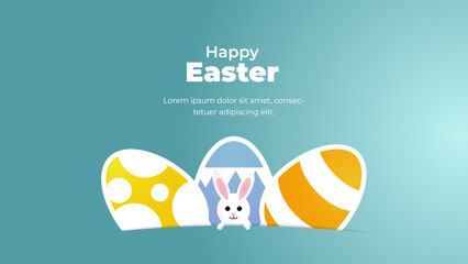 Cute Happy Easter Day Background. Suitable for backdrop, card, or greeting