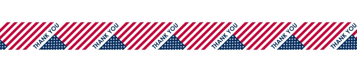 Danke, Thank you, Amerika, USA Flagge mit Danke Text als nahtloses Muster f&uuml;r Banderole oder Geschenkpapier