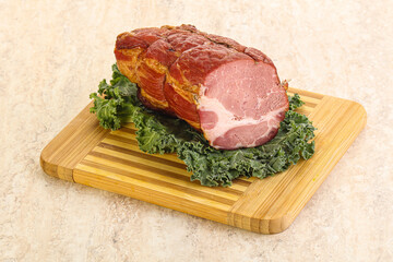 Delicous pork cured meat isolated