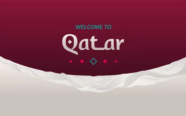 Fotobehang Abstract background, award banner, welcome to qatar © badwiser