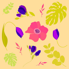flower and leaf pattern