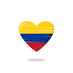 Colombia flag shaped love illustration