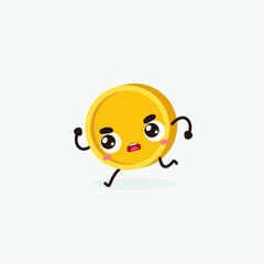 Cute coin cartoon. Coin character