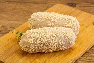 Raw chicken cutlet for roast
