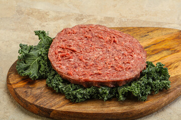 Raw beef burger cutlet for burger