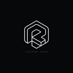 Lettering R or alphabet R. Simple and modern logo vector