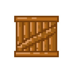 pixelated wooden box