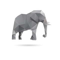 Elephant triangle shape abstract isolated on a white backgrounds