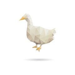Abstract goose isolated on a white backgrounds, vector illustration