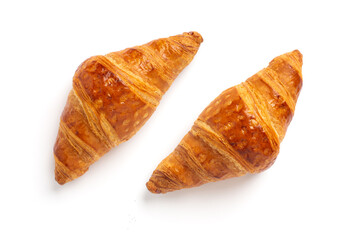 Delicious fresh croissant isolated on white background
