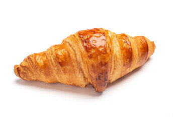 Delicious fresh croissant isolated on white background