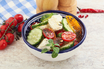 Greek salad with feta cheese