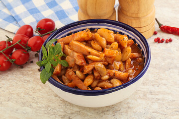 Roasted pork with white beans