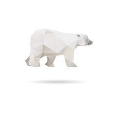Abstract white bear isolated on a white backgrounds