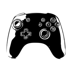 gamepad illustration for gaming apps and websites. Game controller or joystick logo for print
