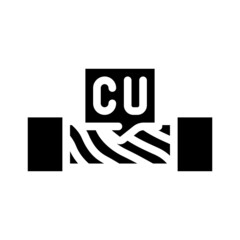 copper cable glyph icon vector. copper cable sign. isolated contour symbol black illustration