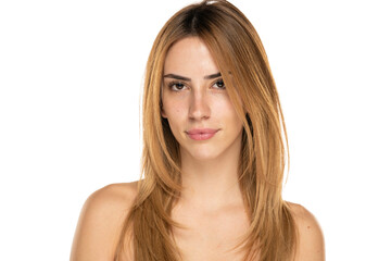 Fototapeta premium portrait of a young beutiful woman with long blond hair