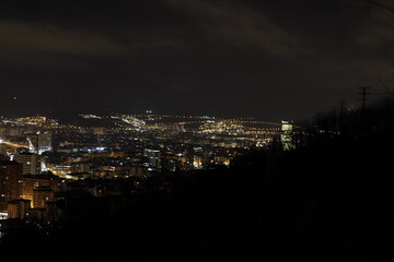 Fototapeta na wymiar Bilbao seen from a hill at night