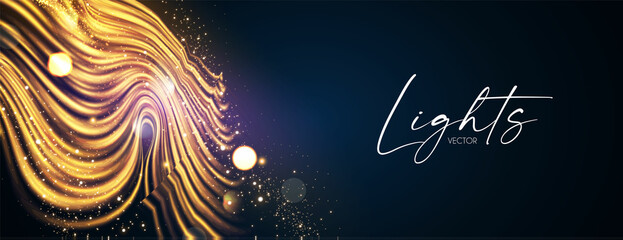 Motion striped light effect with fluid color. Abstract shining wave background. Magic screen design
