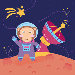 Fototapeta premium astronaut monkey with antenna