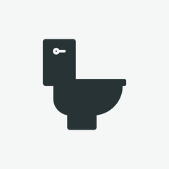 wc, toilet bowl isolated vector icon 