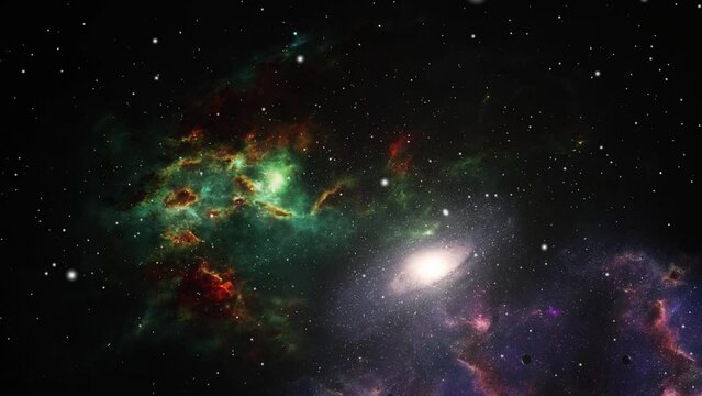 4K galaxies between nebulae POV