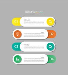 Business infographic template colorful with 4 step
