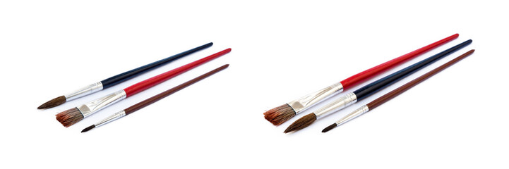 Fototapeta premium Set of paint brushes isolated on a white background