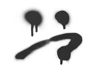 Spray stain, graffiti expression face, lines zigzag isolated on white, clipping path