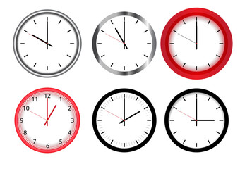 graphics design drawing clock time isolated white background vector illustration