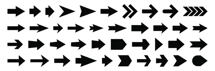 Set of vector arrow icons. Collection of pointers.