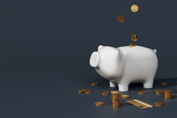 piggy bank with coin