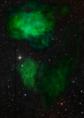 Star field in space and a nebulae