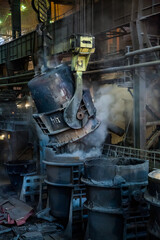 Temirtau, Kazakhstan - June 08, 2012: Arcelor Mittal metallurgy plant. Steel manufacturing. Smelter...