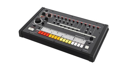 retro drum machine 3D illustration