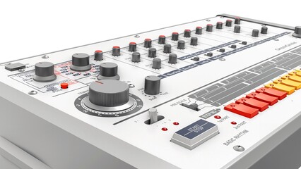 retro drum machine 3D illustration